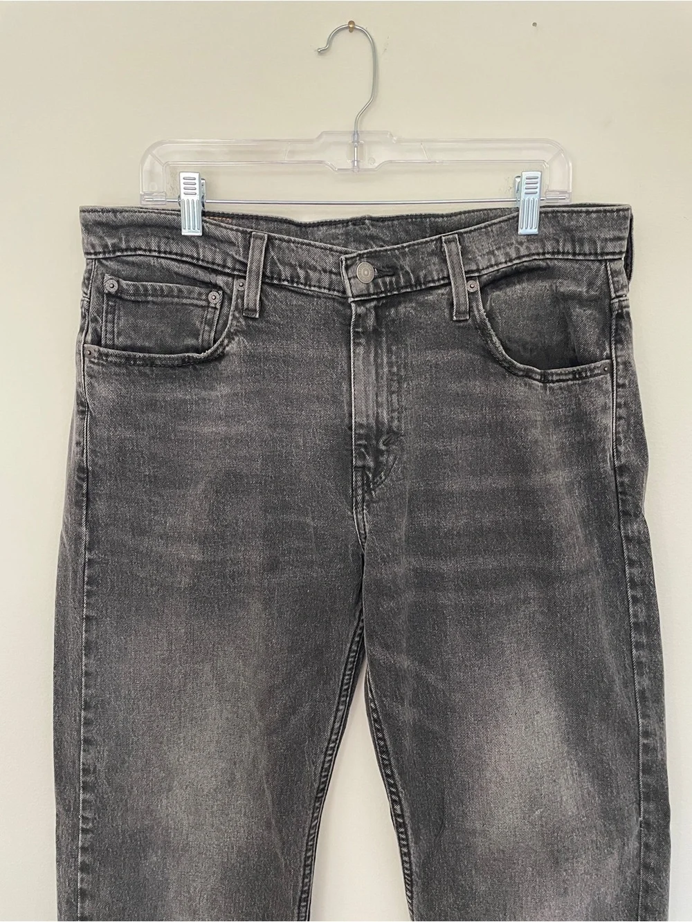 Y2K Levis 569 Loose Straight Jeans Mens 33x32 Gray Black Baggy Relaxed Fit Denim